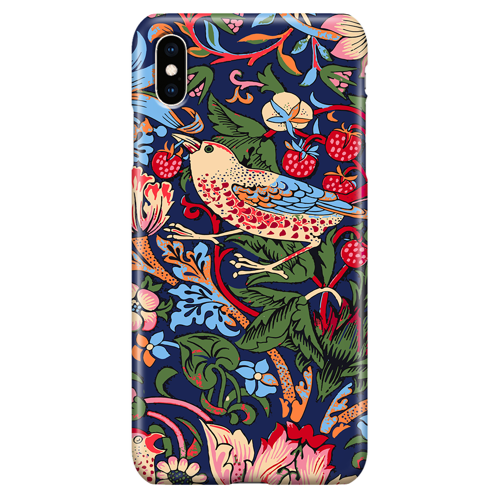 William Morris Strawberry Thief - Floral Art Phone Case for iPhone XS Max