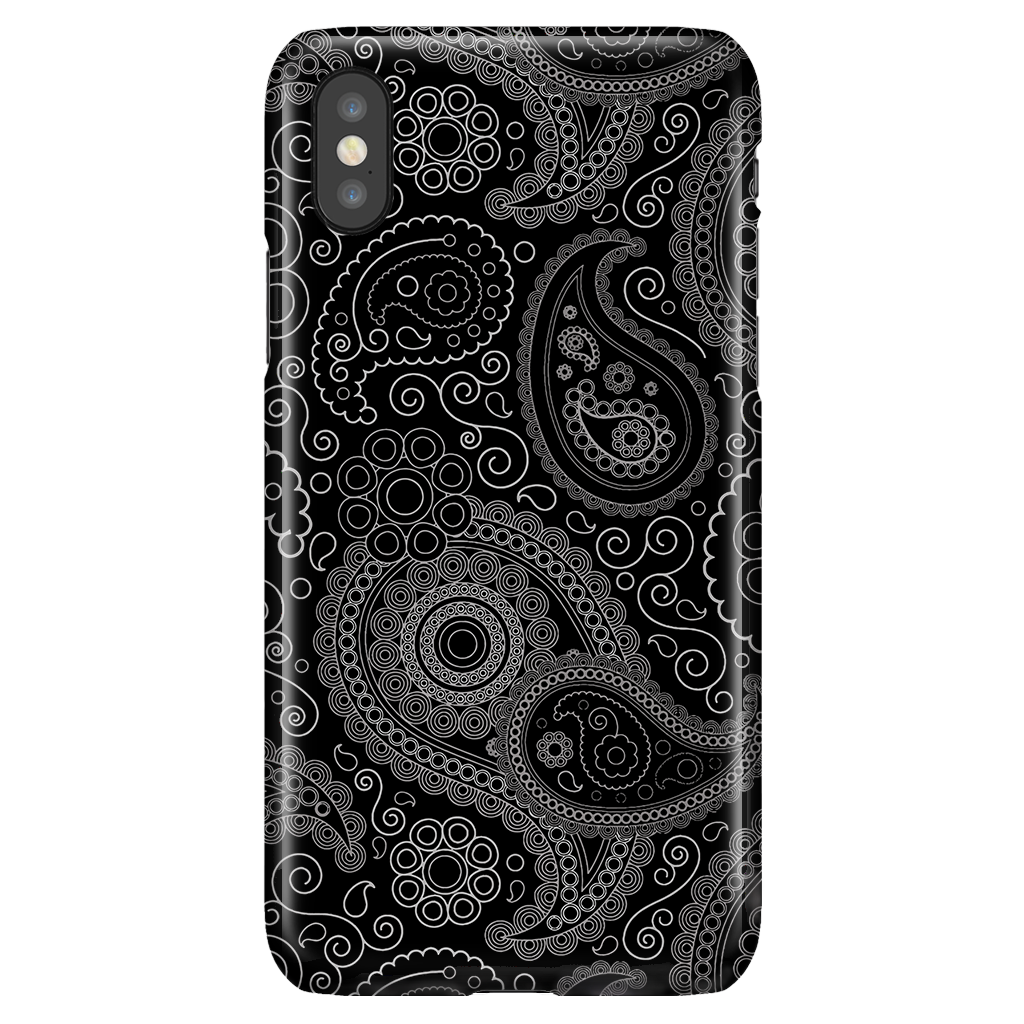 Black Paisley - Elegant Art Phone Case for iPhone X/XS