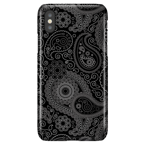 Black Paisley - Elegant Art Phone Case for iPhone X/XS