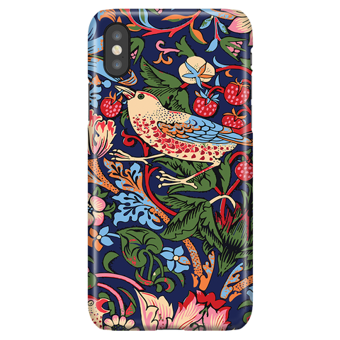 William Morris Strawberry Thief - Floral Art Phone Case for iPhone X/XS