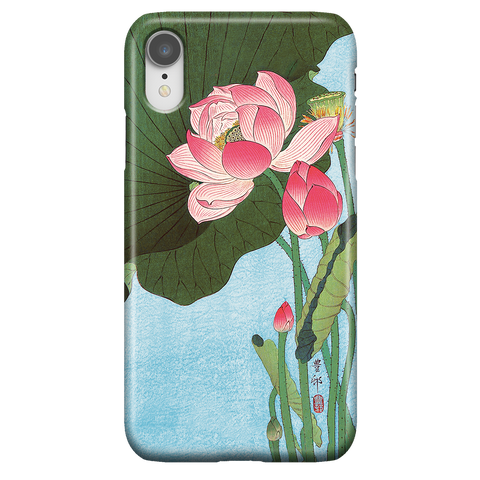Cute Floral iPhone XR Case - Lotus Japan Ohara Koson Ukiyo-e - Phone Case