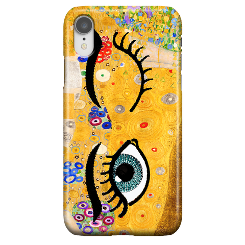 Funny Unique Phone Case iPhone XR, Gustav Klimt - Kiss & Wink