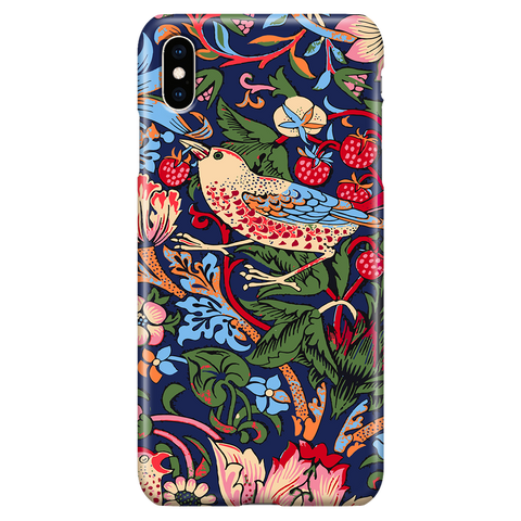 William Morris Strawberry Thief - Floral Art Phone Case for iPhone XS Max