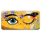 Funny Unique iPhone XS Max Case, Gustav Klimt - Kiss & Wink