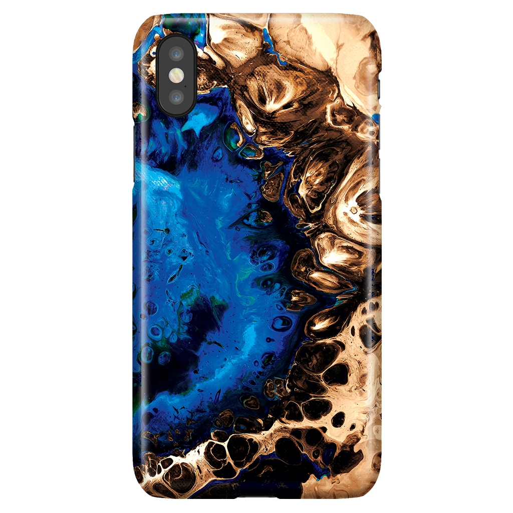 Cute Fluid Art Marble Phone Case for iPhone X/XS - Ocean Blue