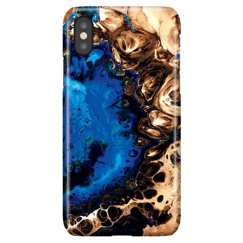 Cute Fluid Art Marble Phone Case for iPhone X/XS - Ocean Blue