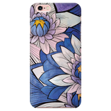 Floral Phone Case for iPhone and Samsung Galaxy - Blue Lotus Flowers