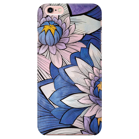 Floral Phone Case for iPhone and Samsung Galaxy - Blue Lotus Flowers